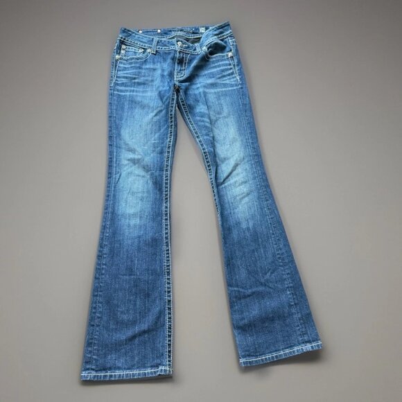 Miss Me Distressed Blue Boot Cut Jeans 29" JP5011B6 - Picture 3 of 5
